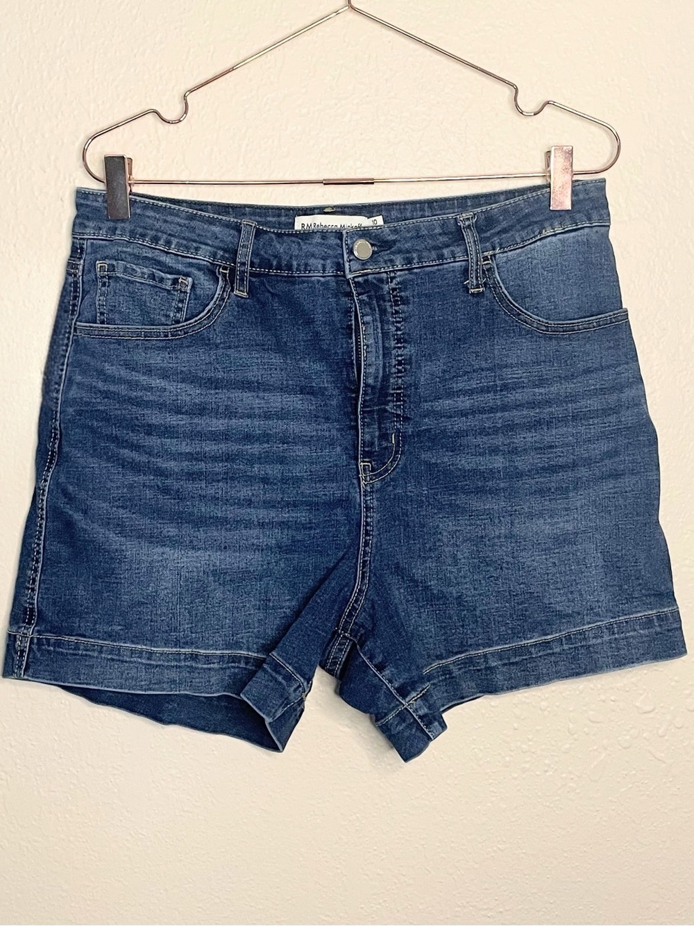 RM Rebecca Minkoff High Rise A-Line Denim Shorts 10P
